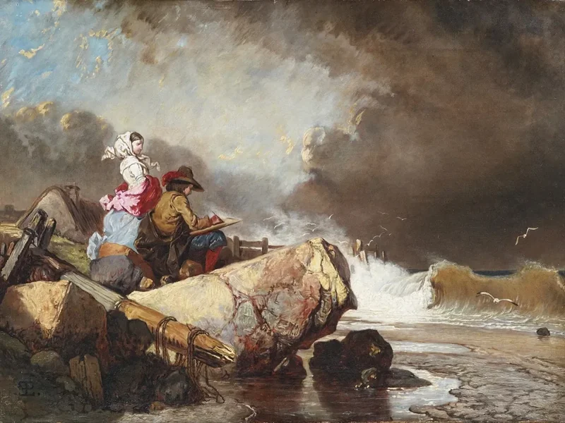 1806-Eugène Lepoittevin - Il giovane Backuysen riflette sugli effetti della tempesta